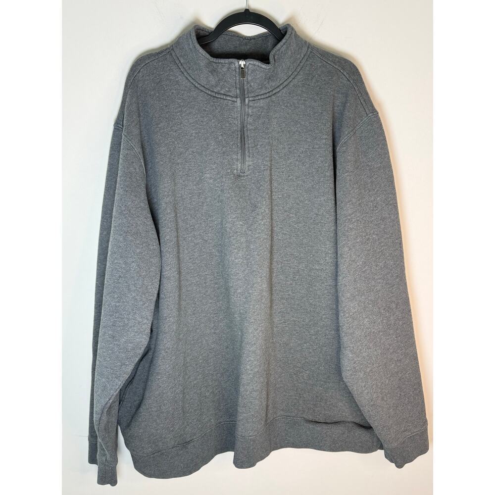 L.L. Bean Men’s 1/4 Zip Sweatshirt Heather Gray‎ Pullover Size XXL Tall